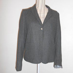 Women's Size 12 Wool Blend Charcoal Gray Blazer Gap The Academy